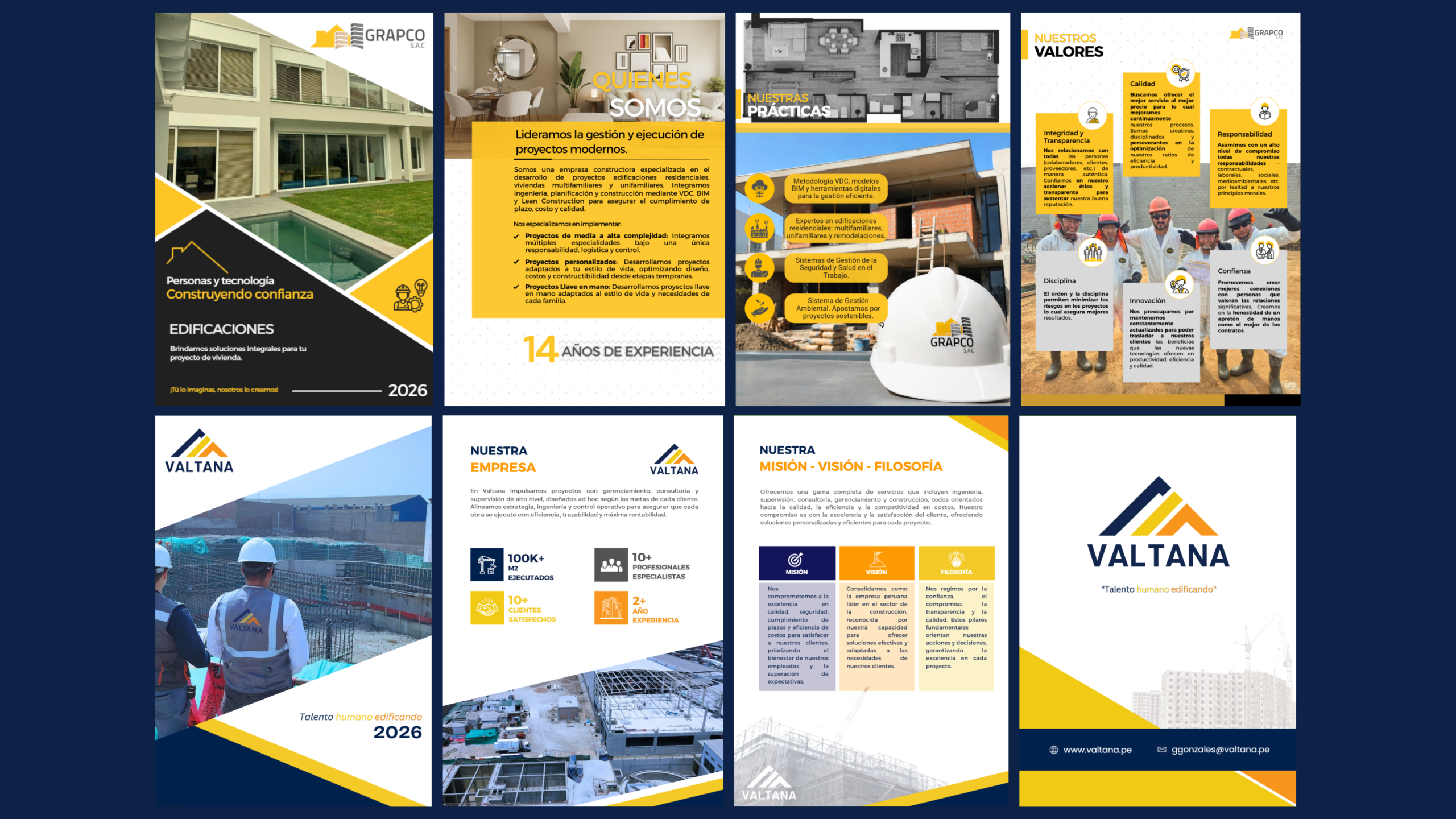 Páginas de brochure corporativo diseñado por VCC STUDIO
